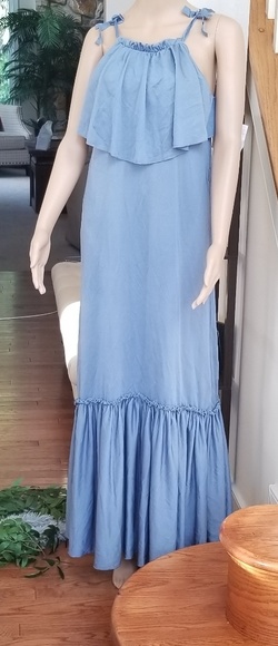 Free People Dresses & Skirts - ❤Free People Coco Popover Maxi Dress Slate Blue XS